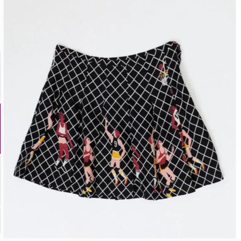 ⭐️ Cecile Pleated Basketball Sports Boho Peasant Street Modern A-Line Mini Skirt